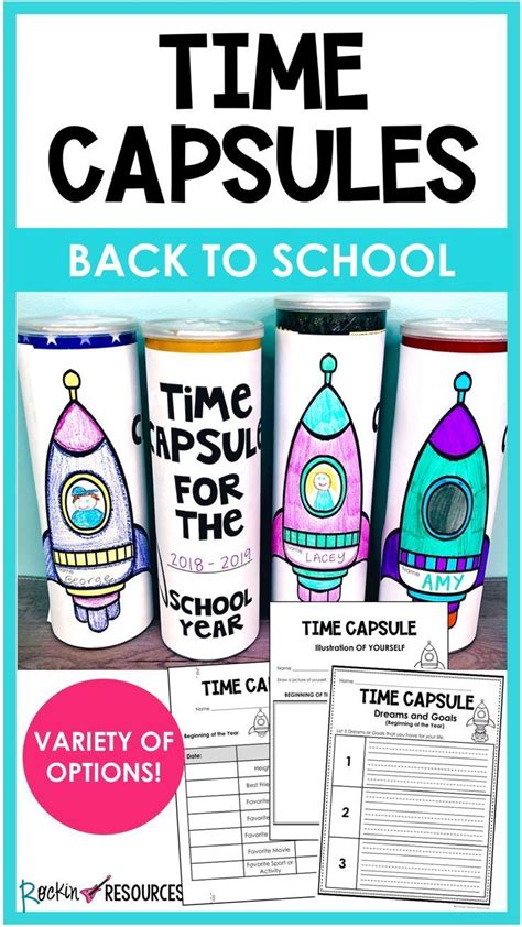 This Contains Time Capsules Back To School Worksheets Back To School