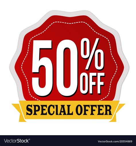 Special Offer 50 Off Label Or Sticker Royalty Free Vector