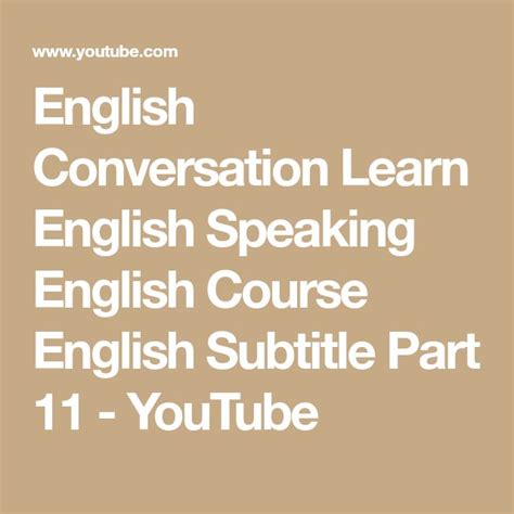 English Conversation Learn English Speaking English Course English