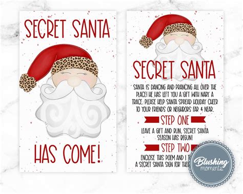 SECRET SANTA KIT Printable Christmas Activity Gift Wish List Etsy
