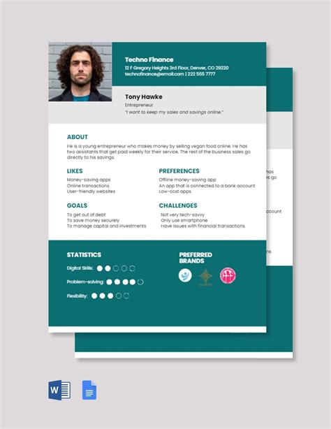 Free Customer Persona Word Template Download