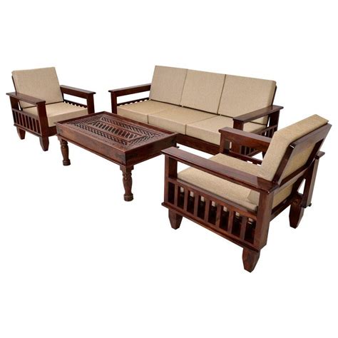 Hariom Handicraft Kendalwood Furniture Solid Sheesham Wood 5 Seater Sofa Set With Cushions 31