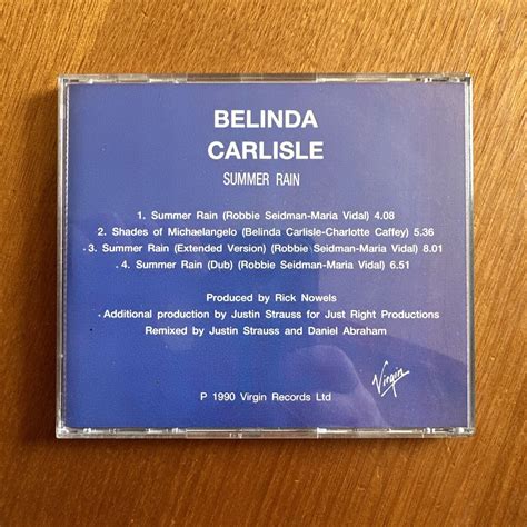 Belinda Carlisle Summer Rain Cd 1990 [4 Track] Vozcd 062 Oz Seller Ebay