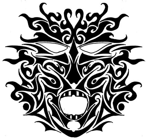 Dark Tribal Tattoo Mask Design Zeichenbloq