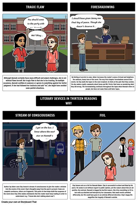 Published by the penguin group. Thirteen Reasons Why Literary Devices Storyboard