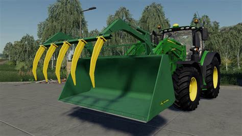 Мод ковш John Deere Grapple Bucket V1000 Farming Simulator 19