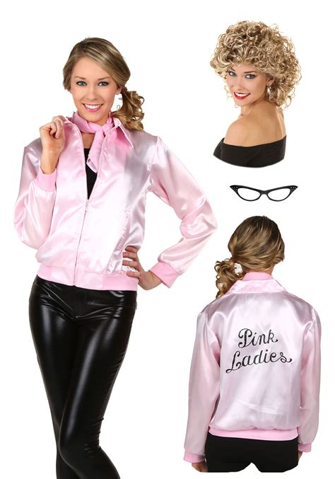 Today karen is showing us how to embroider a pink ladies jacket or any phrase into any jacket that you have!get more diy halloween. Womens Grease Pink Ladies Jacket and Sandy Wig
