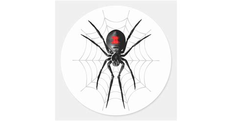 Black Widow Spider Classic Round Sticker