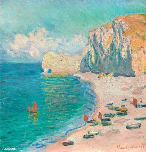 The Beach And The Falaise Damont 1885 By Claude Monet Original From