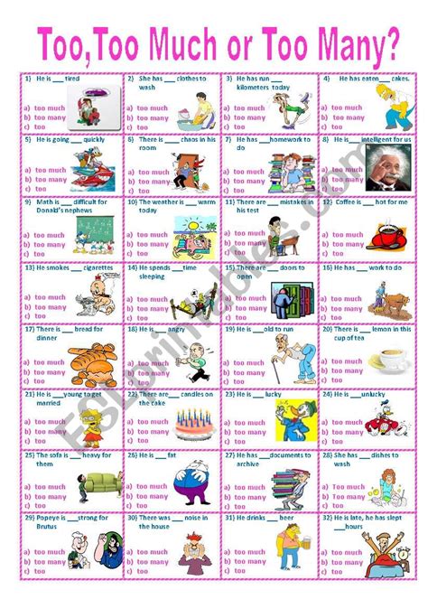 Much Many Exercises Free Printable Much Many ESL OFF