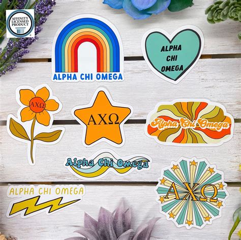Alpha Chi Omega Sticker Pack Sorority Stickers Alpha Chi Etsy In 2022