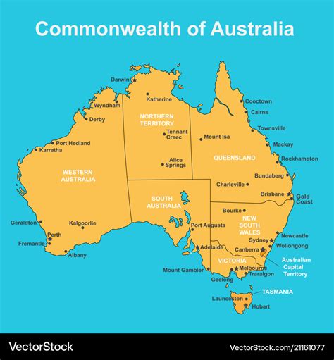 Map Of Australia With The Cities Maps Of The World Images And Photos