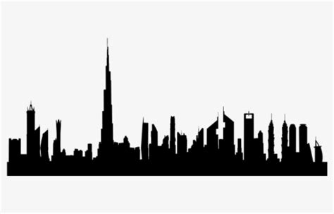 Travel cityscape, tourism, dubai, skyline, tourist attraction, landmark, asia, human settlement transparent background png clipart. Dubai Skyline Silhouette Free - Dubai Skyline Silhouette ...