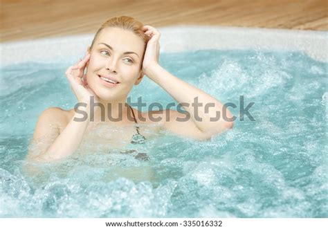 Treating Herself Spa Beautiful Blonde Woman Stock Photo Shutterstock