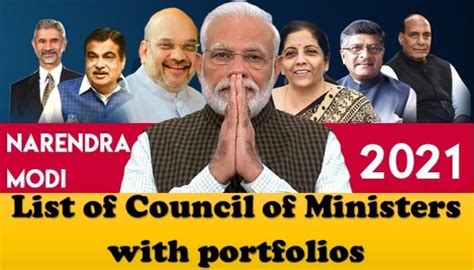 Modi Cabinet Ministers List 2021 Updated List Of Council Of Ministers
