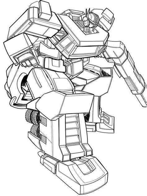 Optimus Prime Warrior Coloring Page Free Printable Coloring Pages For