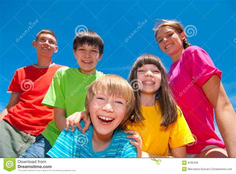 Children In Colorful Clothes Stock Photo Image 9795458