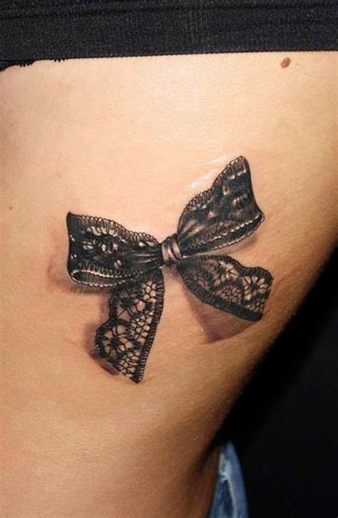 3d Lace Bow Side Tattoo Tattoo Ideas Live Amazing