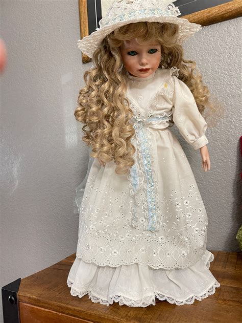 Vintage Porcelain Doll With Stand Etsy