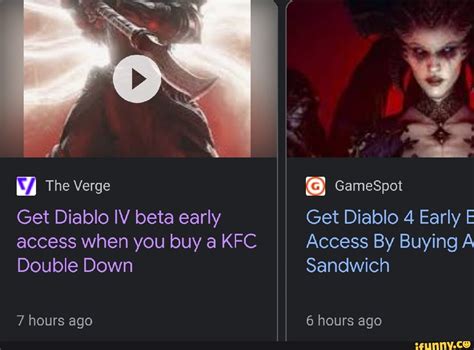 Get Diablo Iv Beta Early Access When You Buy A Kfc Double Down The
