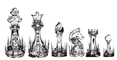 I Drew A Full Chess Set With Ink Any Ideas For The Next Theme For The