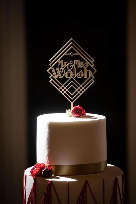 Custom Art Deco Cake Topper Vintage Wedding Cake Topper Etsy Art Deco Wedding Cake Topper