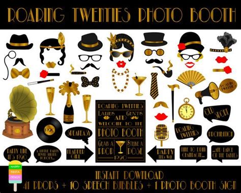 Printable Roaring Twenties Photo Booth Props1920 Etsy Photo Booth