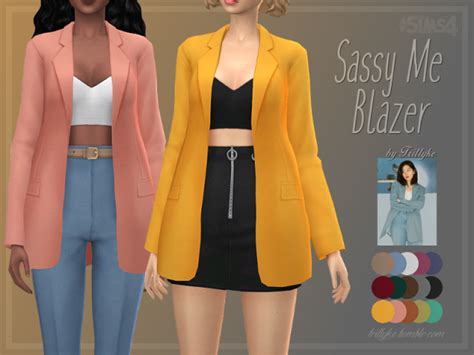 Sassy Me Blazer Sims 4 Dresses Sims 4 Mods Clothes Sims 4 Clothing