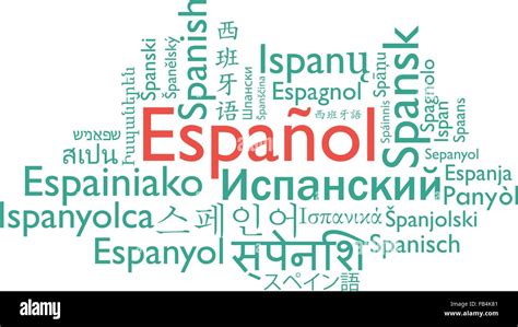 Spanish Language Word Collage Stock Vector Art And Illustration Vector