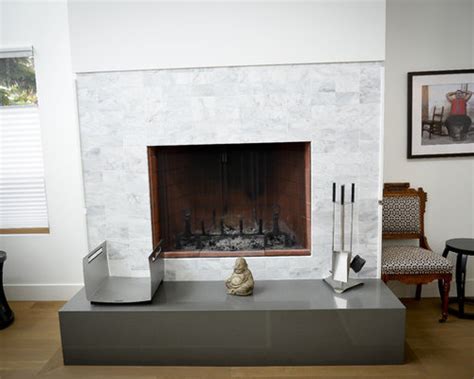 Marble Tile Fireplace Houzz