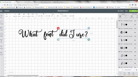 Cricut Design Space Using A Script Font And Remembering It Youtube