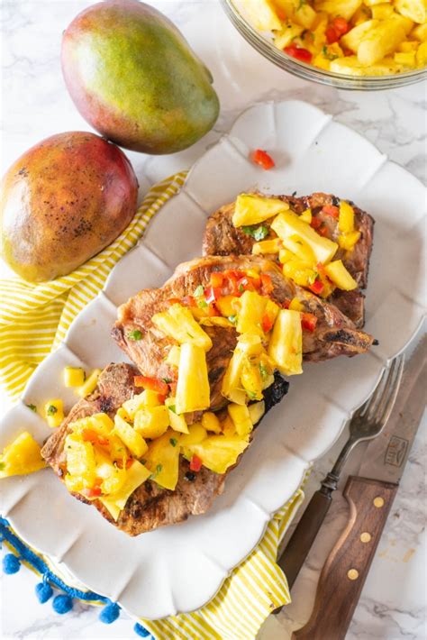 Recipe by kate in ontario. Grilled Pork Chops with Tropical Pineapple Salsa - Best Grilled Pork Chops