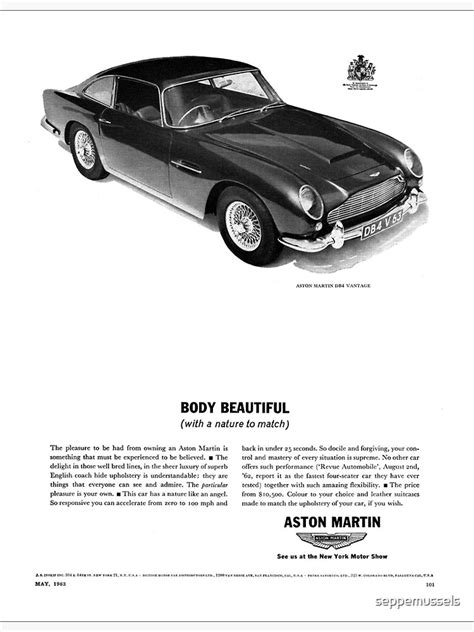 Aston Martin Vintage Advertisement Sticker For Sale By Seppemussels