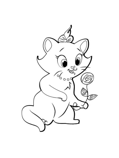 Disney Marie Cat Coloring Pages Free Printable Disney Marie Cat 22680