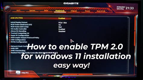 How To Enable Tpm 2 0 For Windows 11 Installation Mobile Legends Vrogue