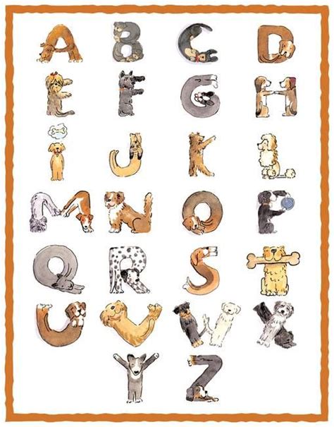 Abc Dog Poster By Shelley Dieterichs Dog Poster Alphabet