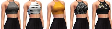 Cropped Halter Tops At Marvin Sims Sims 4 Updates