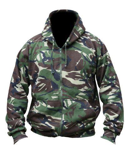 Mens Hooded Full Zip Top Hoodie Military Combat Army Dpm Camo Fleece