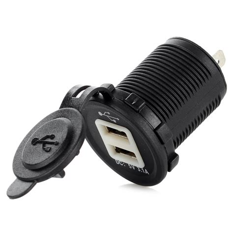 dc 12~24v 3 1a diy car usb charger water resistant dual usb car charger adapter with blue light