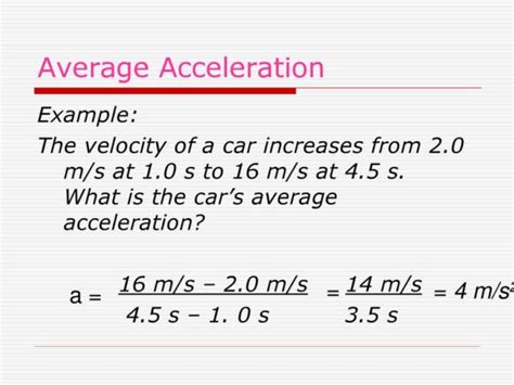 Calculating Acceleration One Special Science Teacher
