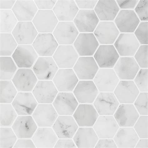 Hampton Carrara Hex Marble Mosaic Tile X The Tile Shop