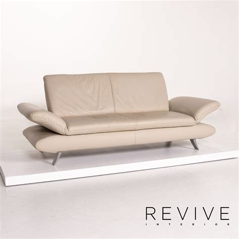 Klare linien und ein minimalistisches design zeichnen das sofa aus. Koinor Rossini Leder Sofa Garnitur Beige Taupe 1x ...