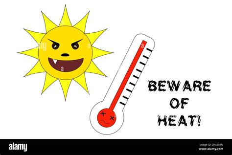 Illustrative Art Design Of Heat Stroke Warning Stock Photo Alamy