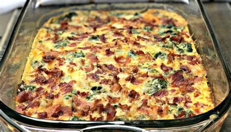 Low Carb Bacon Egg And Spinach Breakfast Casserole