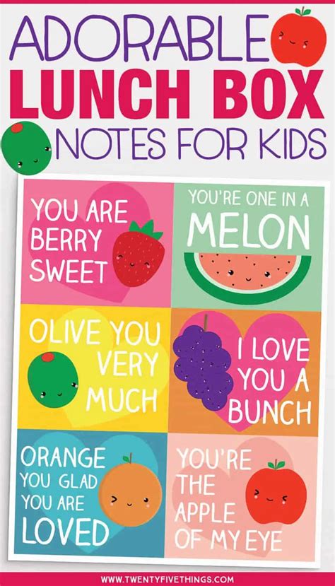 Lunchbox Love Notes For Kids Fun Loving Families
