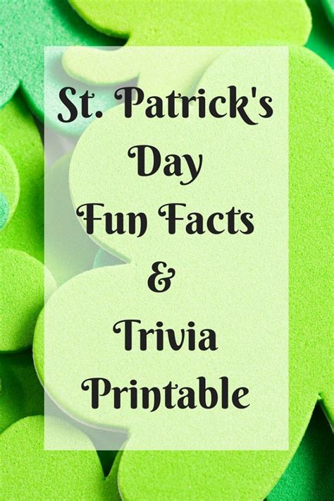Fun Facts About St Patricks Day Fun Facts Fun And Facts