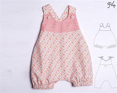 Baby Girls Overall Sewing Pattern Pdf With Bows And Yoke On The Back