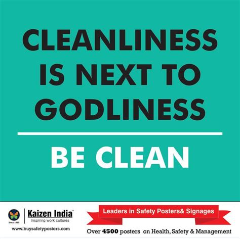 Cleanliness Is Next To Godliness Be Clean Motivationalposters