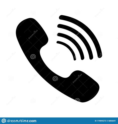 Telephone Black Vector Icon Contact Phone Call Stock Illustration