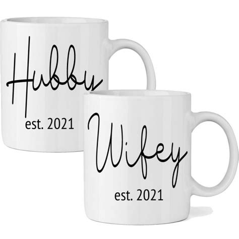 Wifey Hubby Mug Set Personalized Brides